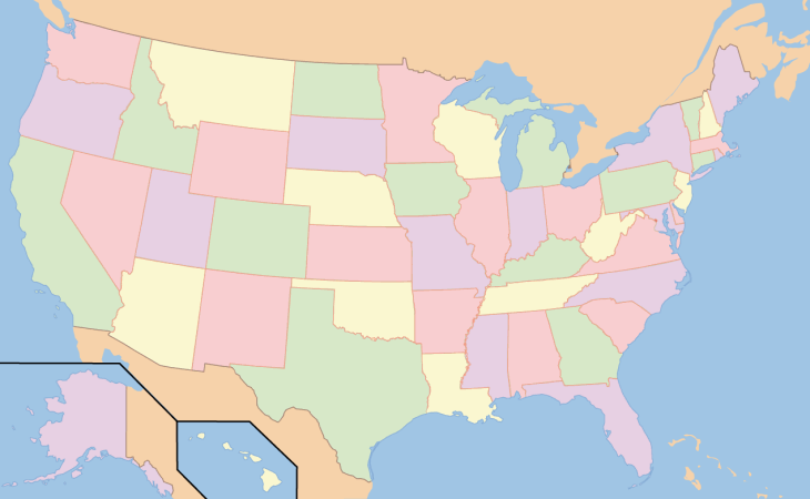 map of usa states and cities. map