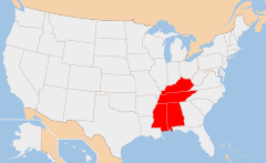 east south central Map